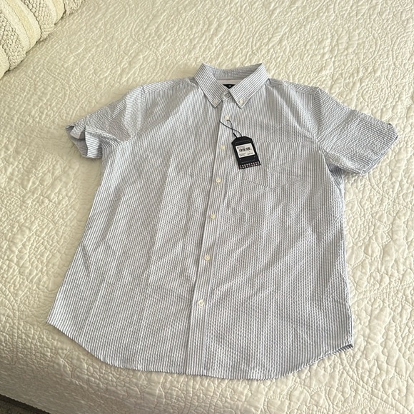 Men’s Ben Sherman blue/white seersucker shirt - Picture 2 of 13